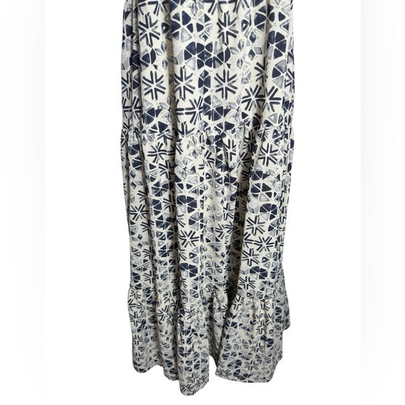 Sam Edelman Dress Size 6 Navy Blue &โ Cream Smocked Maxi Dress ๐๐ - Picture 5 of 11